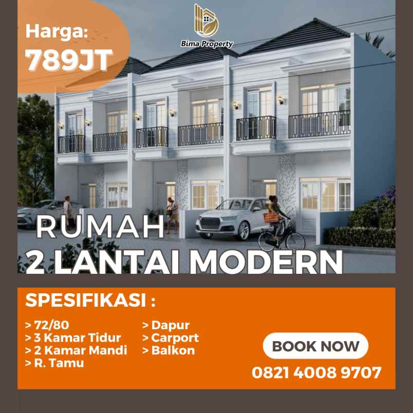 rumah 2 lantai modern di area malang