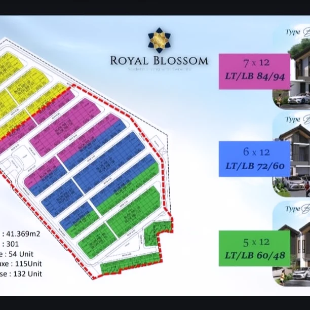 rumah 2 lantai samping jalan raya royal blosom batavia