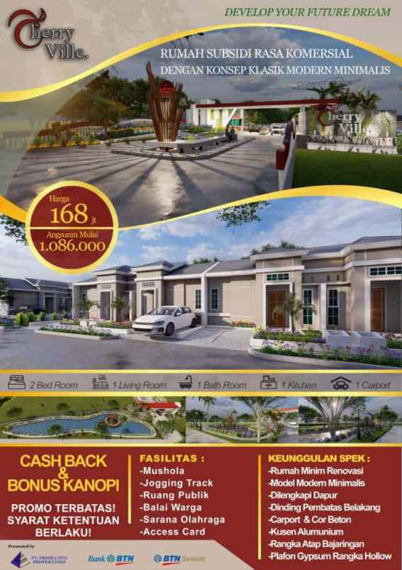 rumah cluster harga subsidi the cherry ville