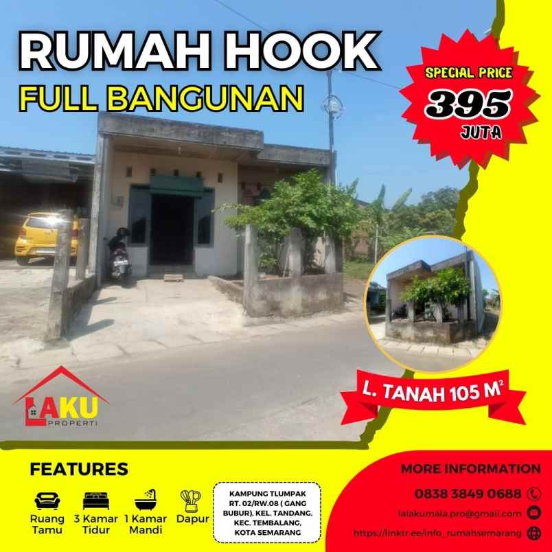 rumah hook di tembalang full bangunan lokasi strategis