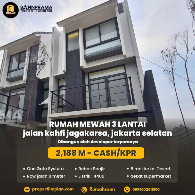 rumah mewah 3 lantai jagakarsa bebas banjir