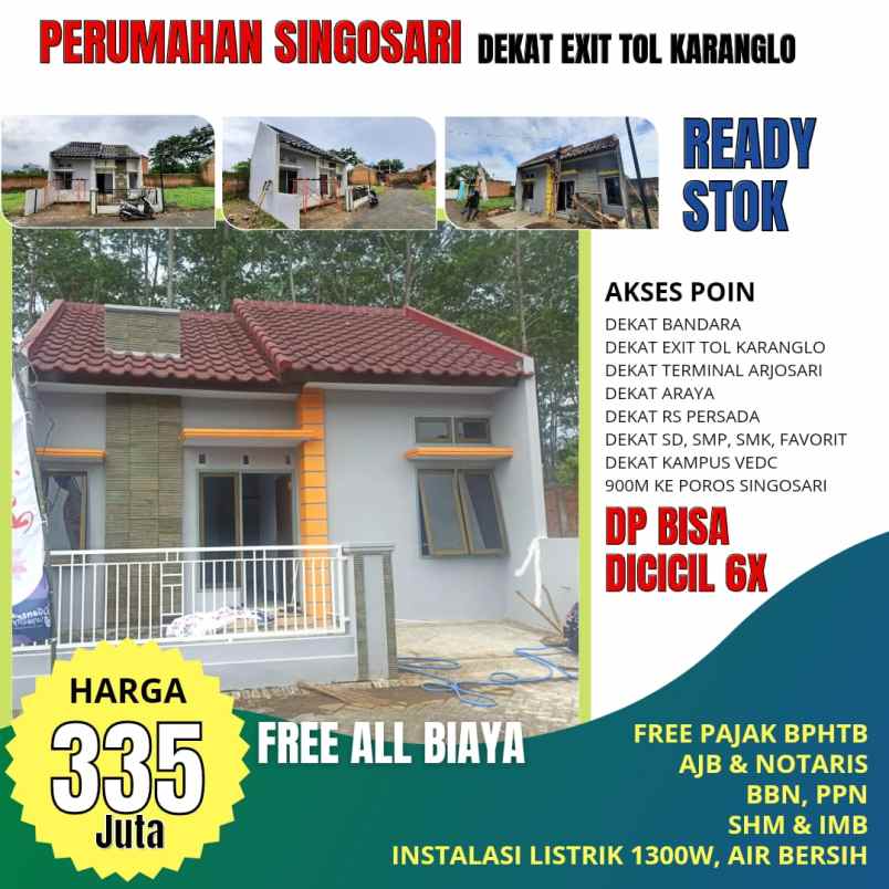 rumah modern minimalis lokasi strategis di singosari