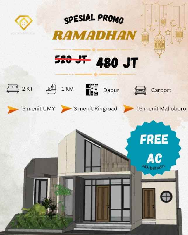 rumah scandinavian mezzanine dekat umy promo ramadhan