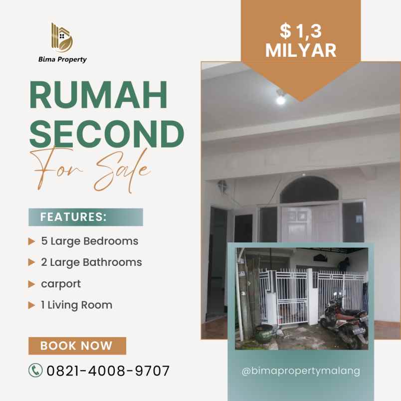 rumah second eksklusif 1 3 milyar malang kota