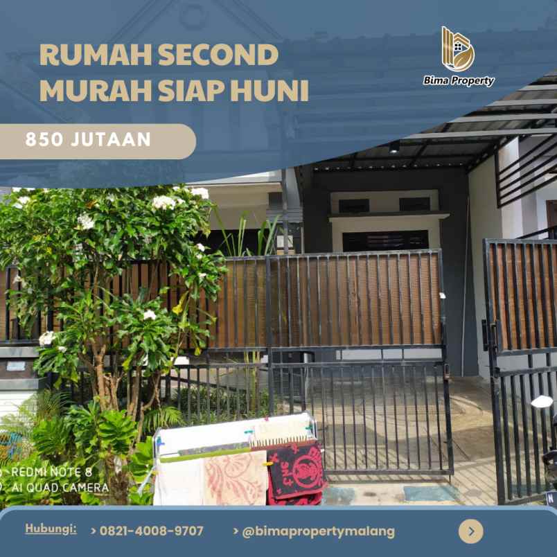 rumah second shm minimalis di kota malang