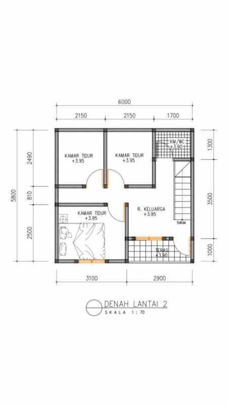 rumah unfurnished 2 lantai