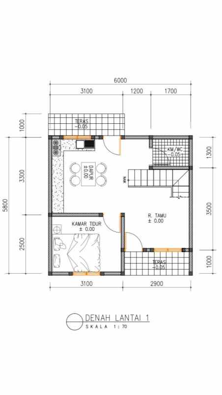 rumah unfurnished 2 lantai