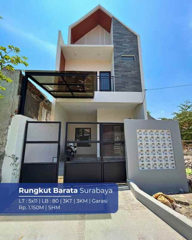 rungkut barata 2 lantai garasi 1 lebar 5