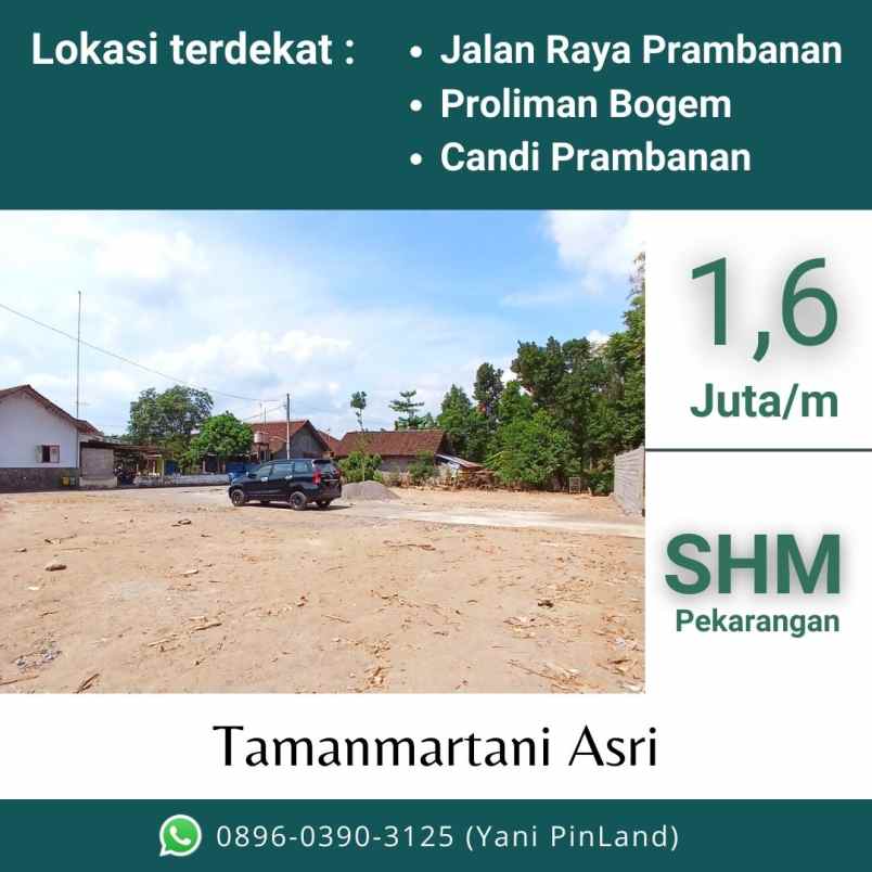 tanah dekat jalan raya prambanan 1 6 juta m