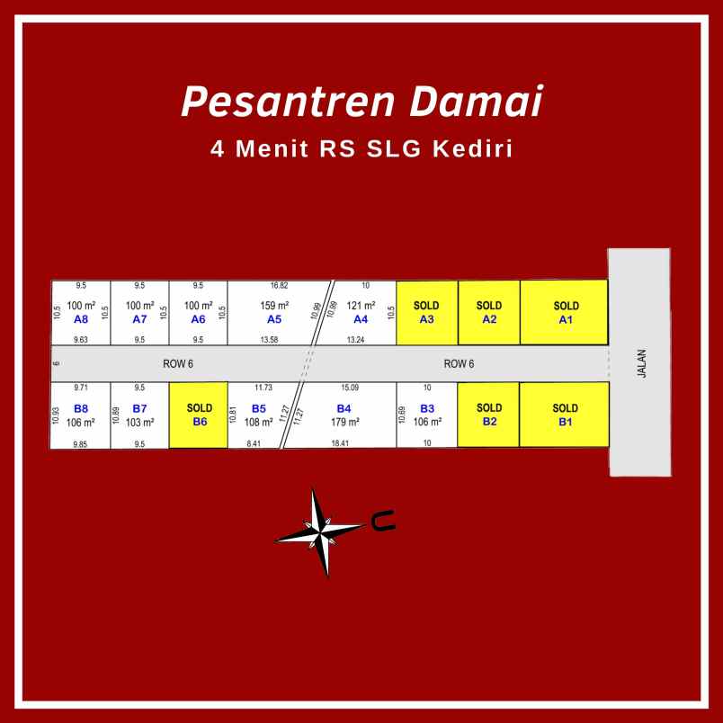 tanah legalitas shm p dekat pabrik gula pesantren