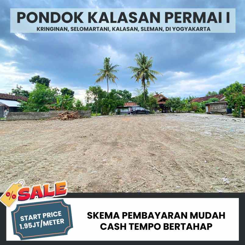 tanah pekarangan 1 95jt meter di kalasan