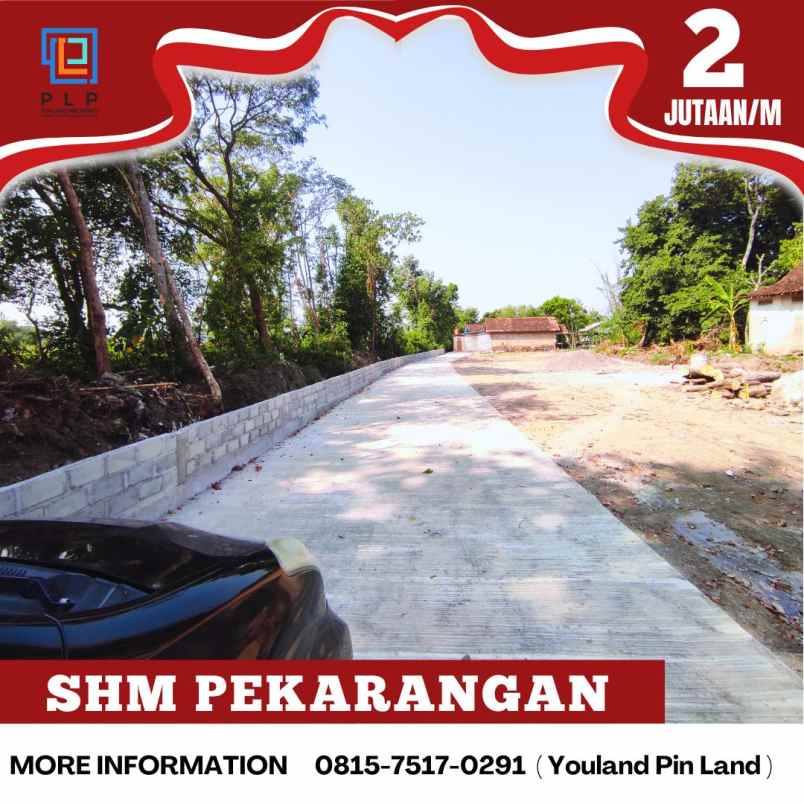 tanah shm pekarangan di timur pasar gentan jakal km 10