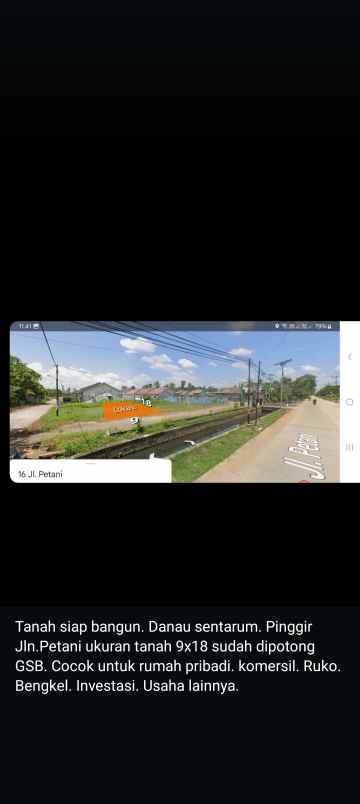tanah siap bangun pinggir jalan petani