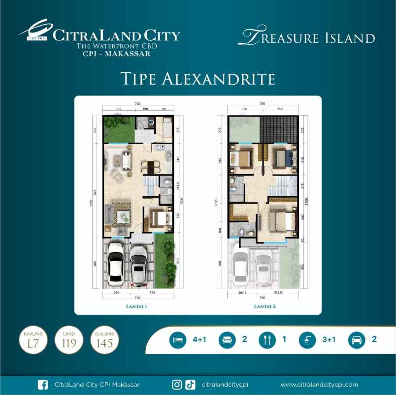 alexandrite 7x17 citraland city losari cpi makassar