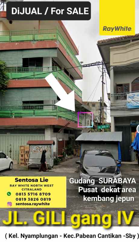 dijual ruko gudang kantor jalan gili