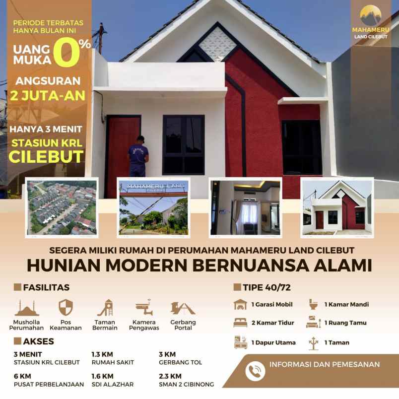 dijual rumah 3 menit st ka cilebut