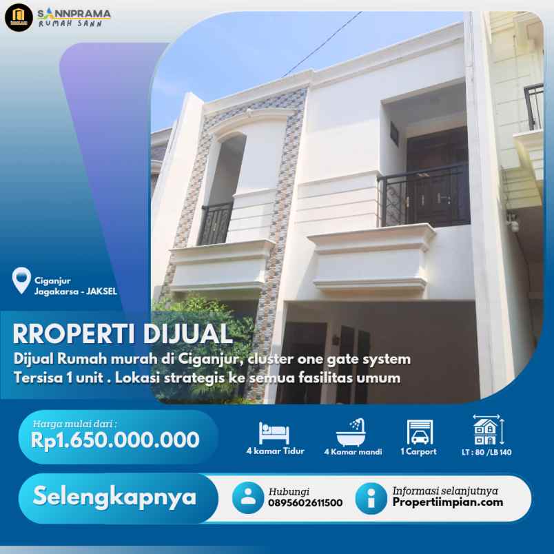 dijual rumah ciganjur