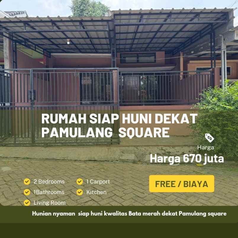 dijual rumah cluster nempel mal