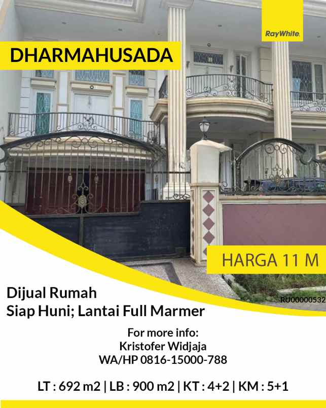 dijual rumah dharmahusada indah surabaya