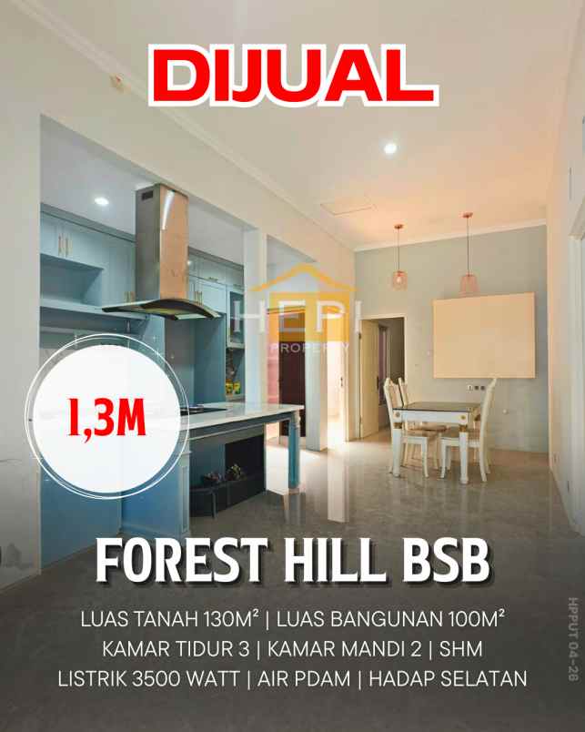 dijual rumah di forest hill bsb semarang