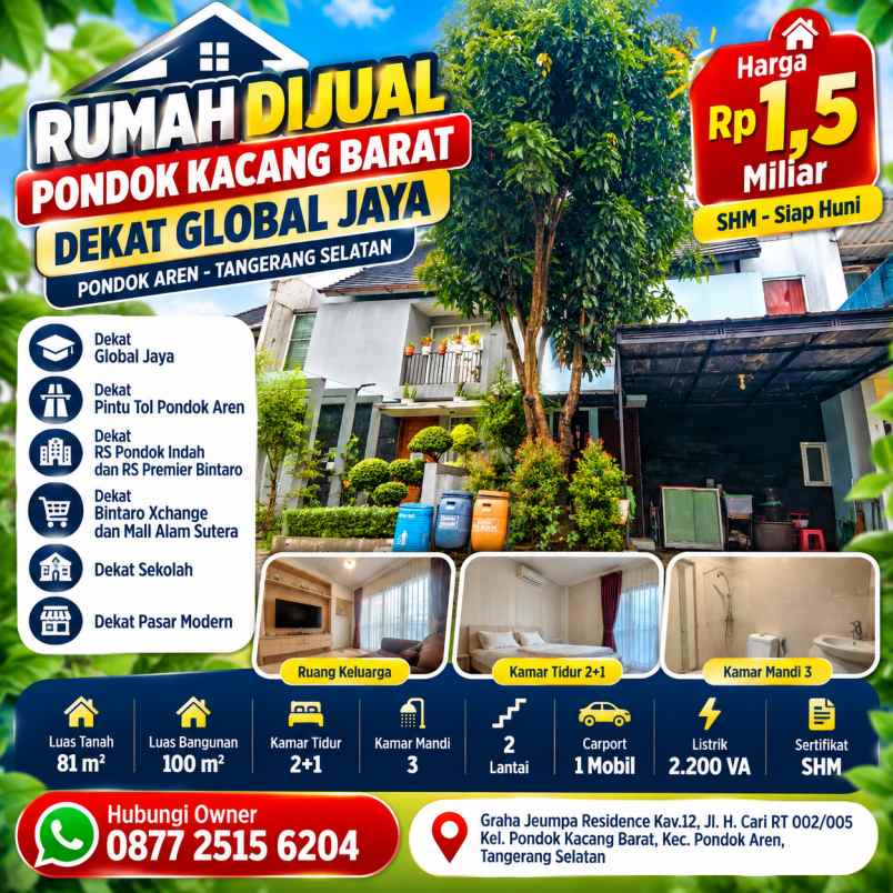 dijual rumah graha jeumpa residence kav