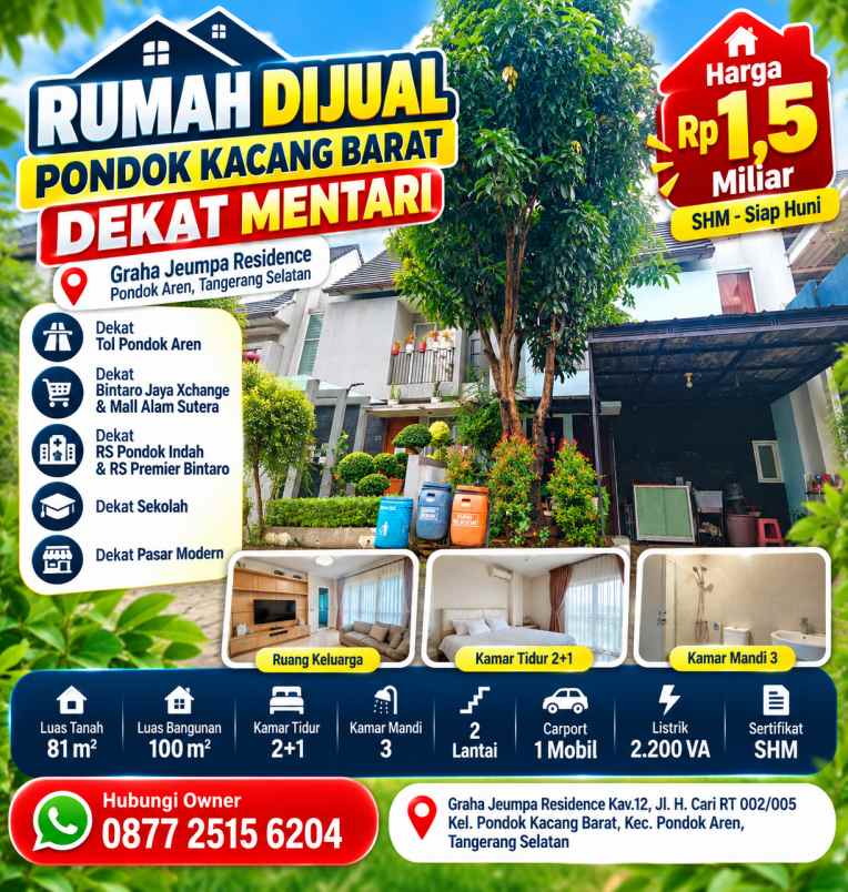 dijual rumah graha jeumpa residence kav