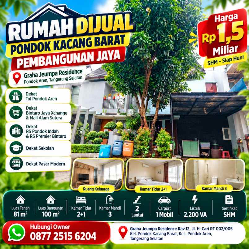 dijual rumah graha jeumpa residence kav