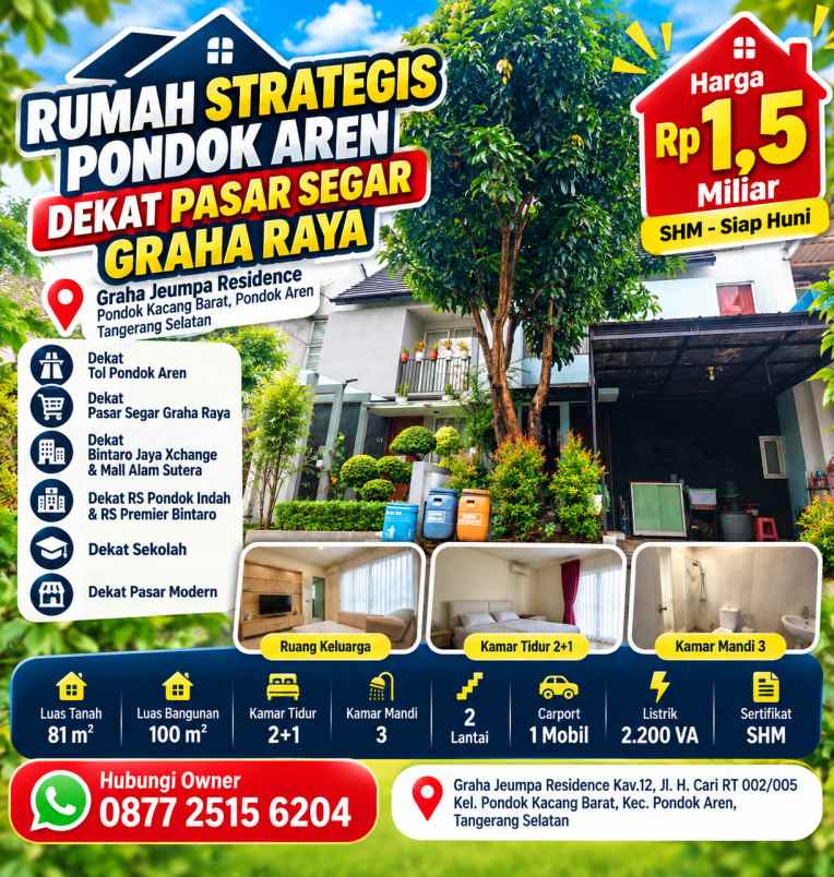 dijual rumah graha jeumpa residence kav
