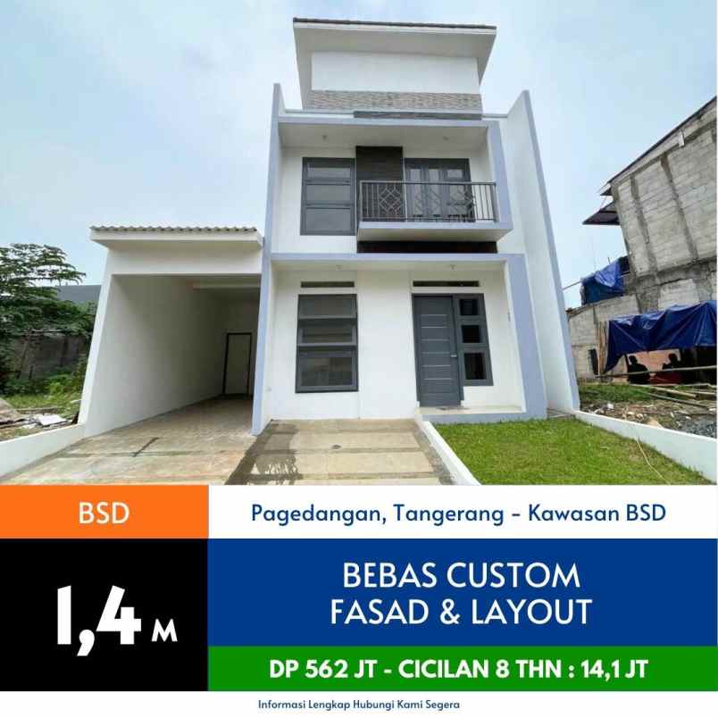 dijual rumah jalan bsd pusat raya