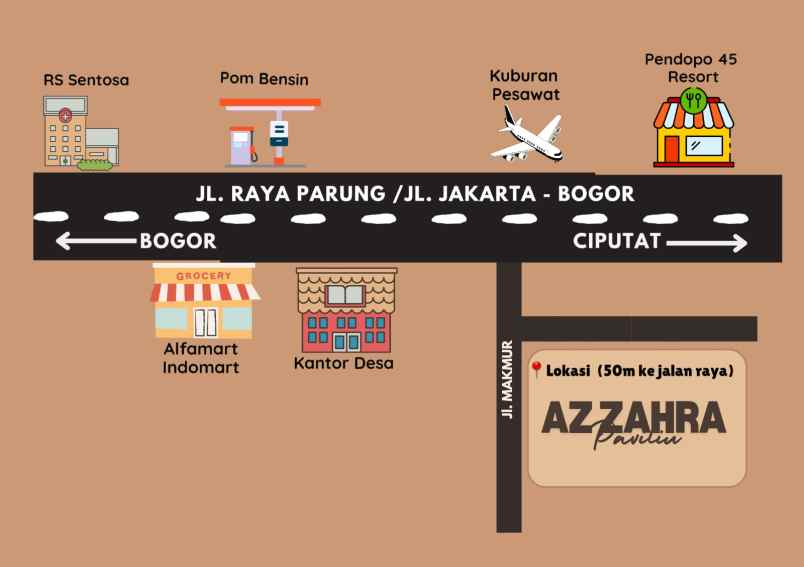 dijual rumah jalan raya bogor jakarta