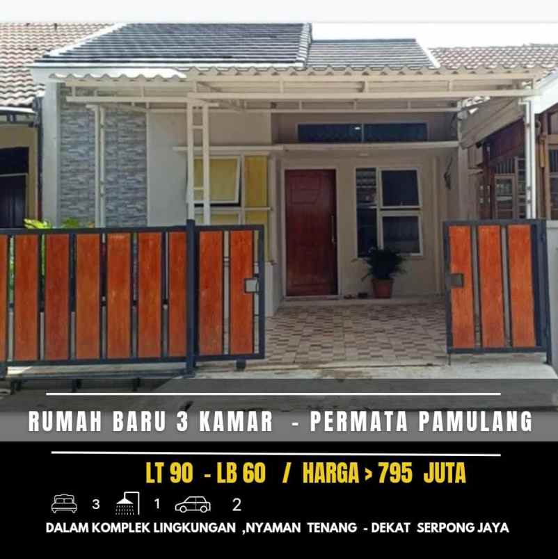 dijual rumah jalan raya permata pamulang