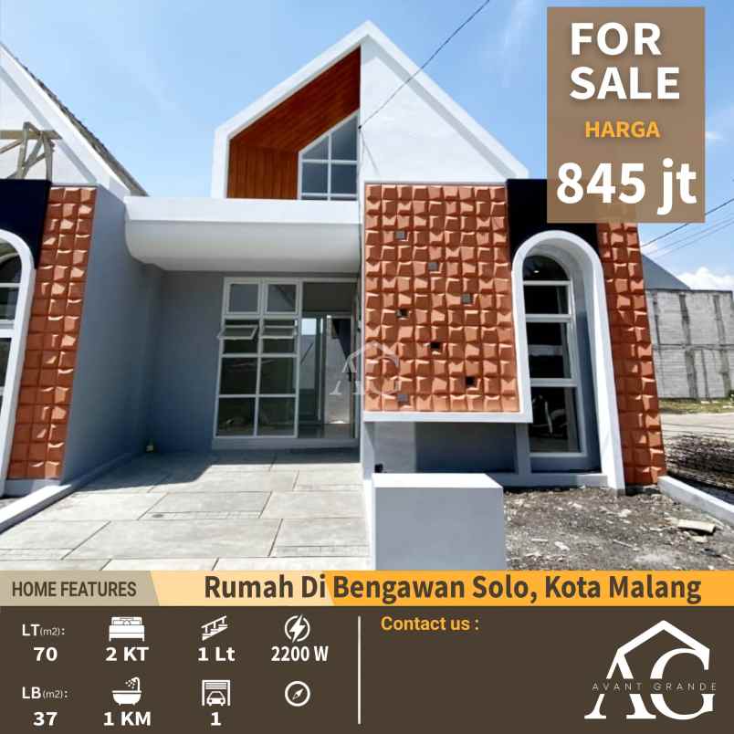 dijual rumah jl bengawan solo malang