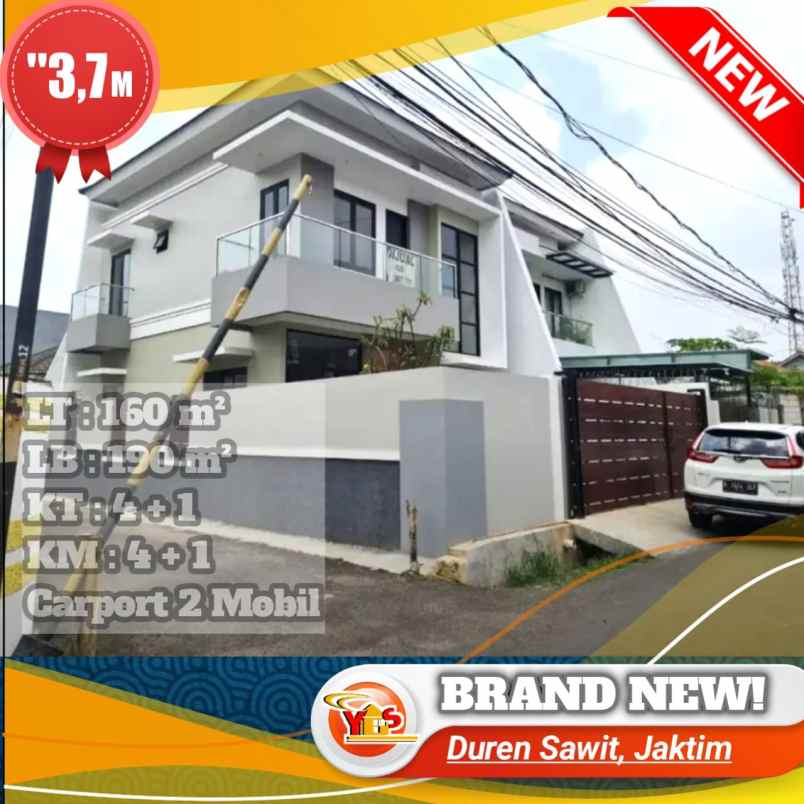 dijual rumah jl kelurahan duren sawit