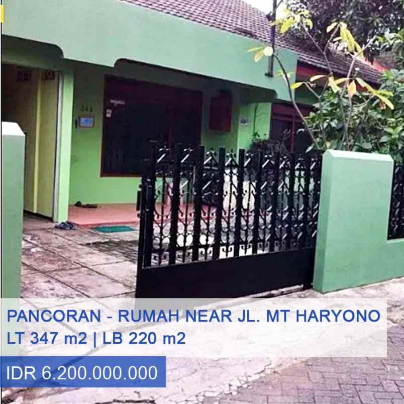 dijual rumah jl mt haryono pancoran