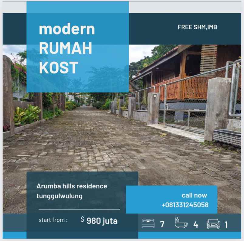 dijual rumah jl raya arumba tunggulwulung