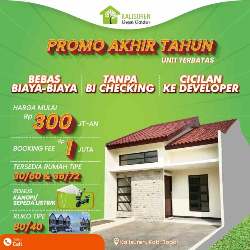 dijual rumah jl raya kalisuren