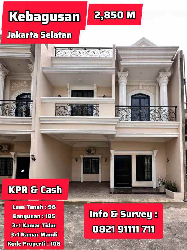 dijual rumah kebagusan