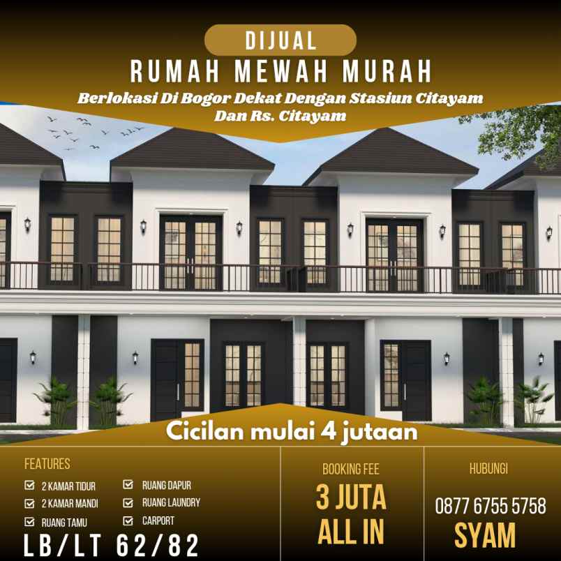 dijual rumah sasak panjnag tajur halang