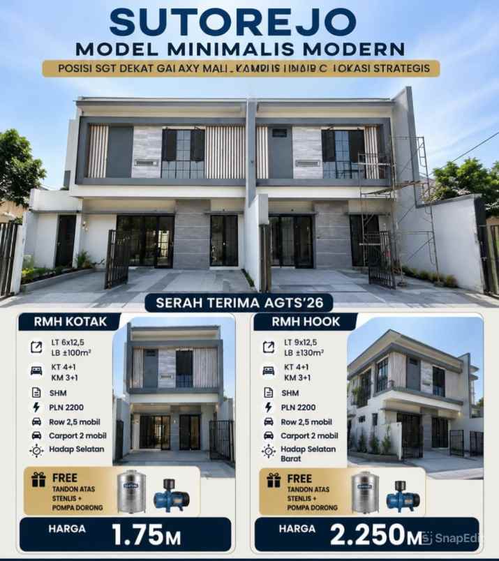dijual rumah sutorejo