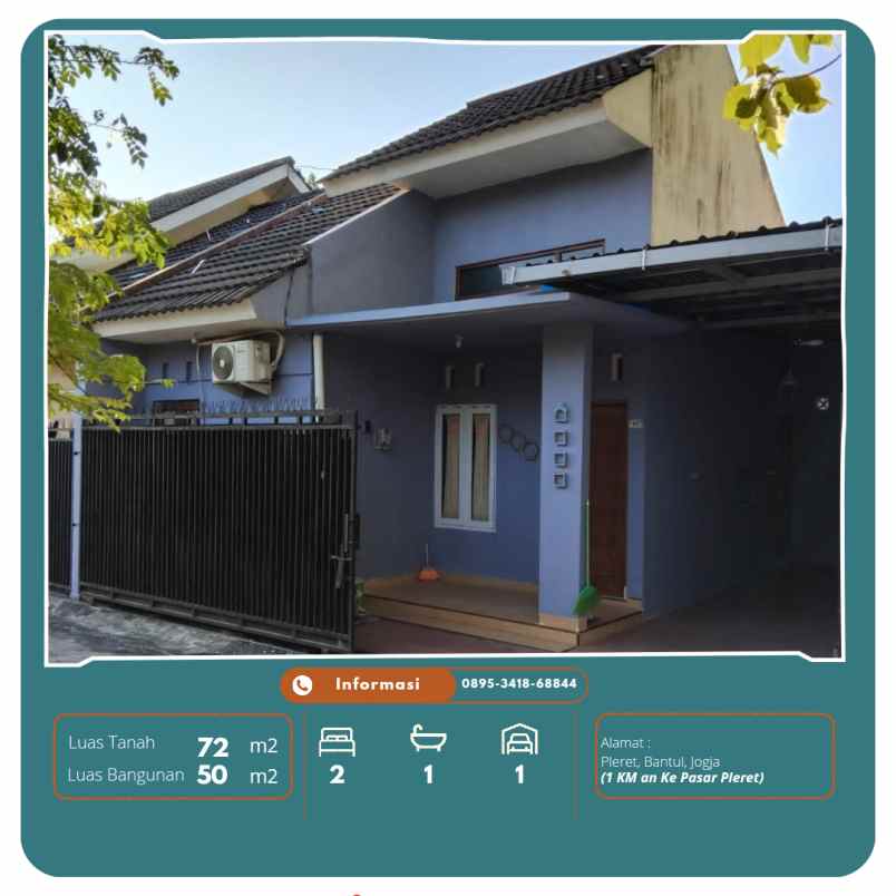 dijual rumah utara pasar pleret