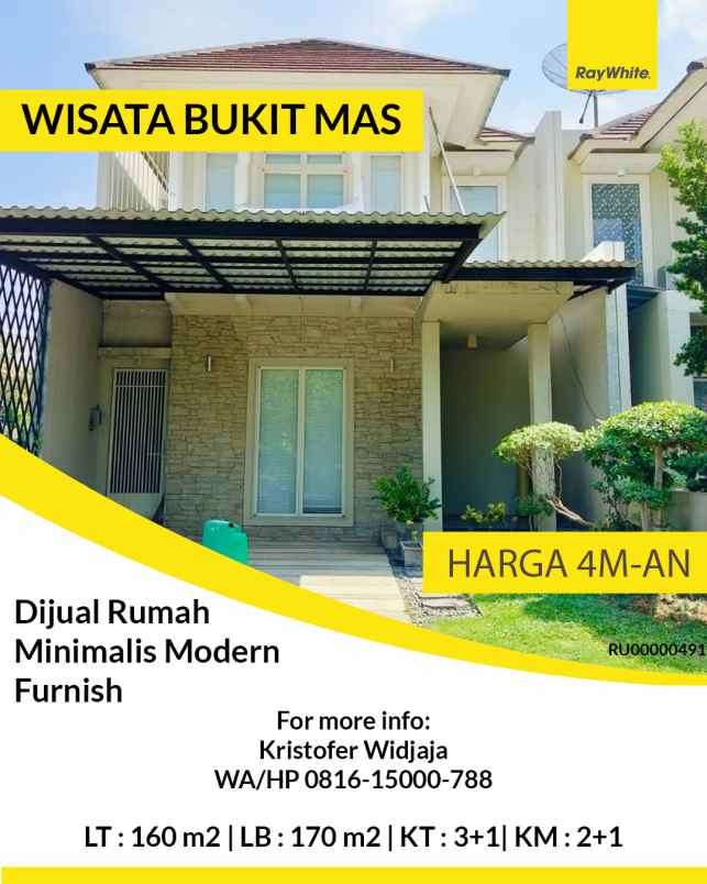 dijual rumah wisata bukit mas surabaya