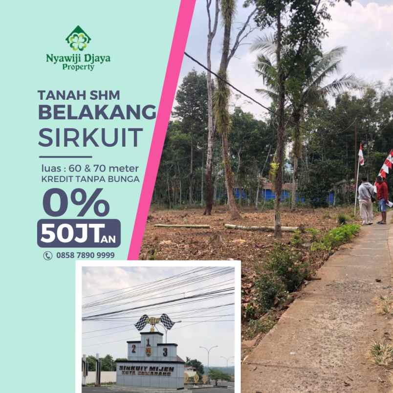 dijual tanah belakang sirkuit balap mijen