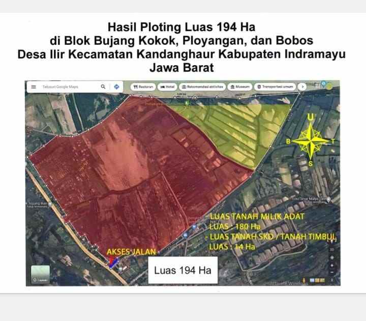 dijual tanah jalan pantura kandanghaur