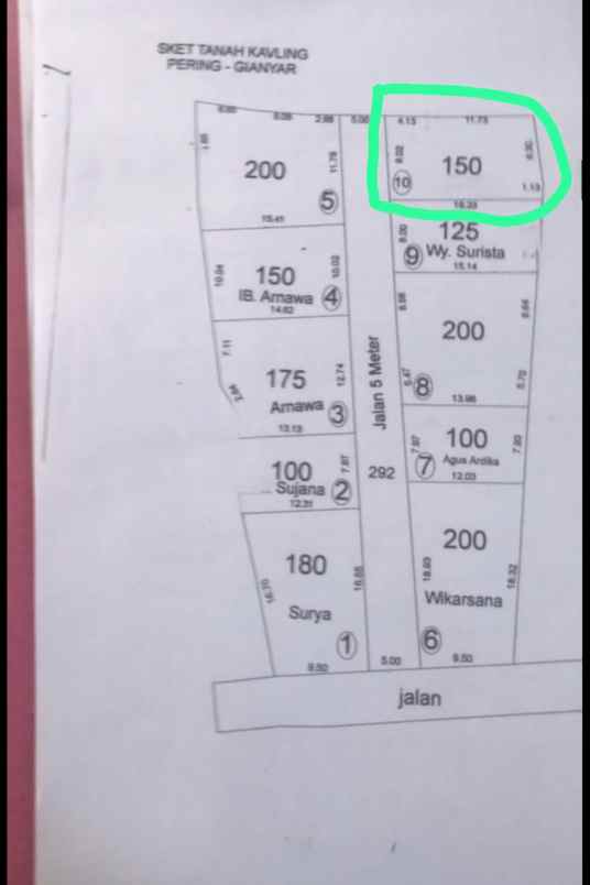 dijual tanah jalan permata pering
