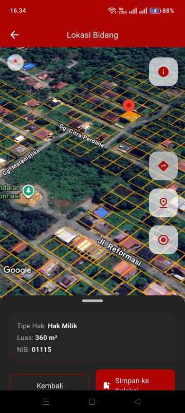 dijual tanah jalan reformasi gg matematika