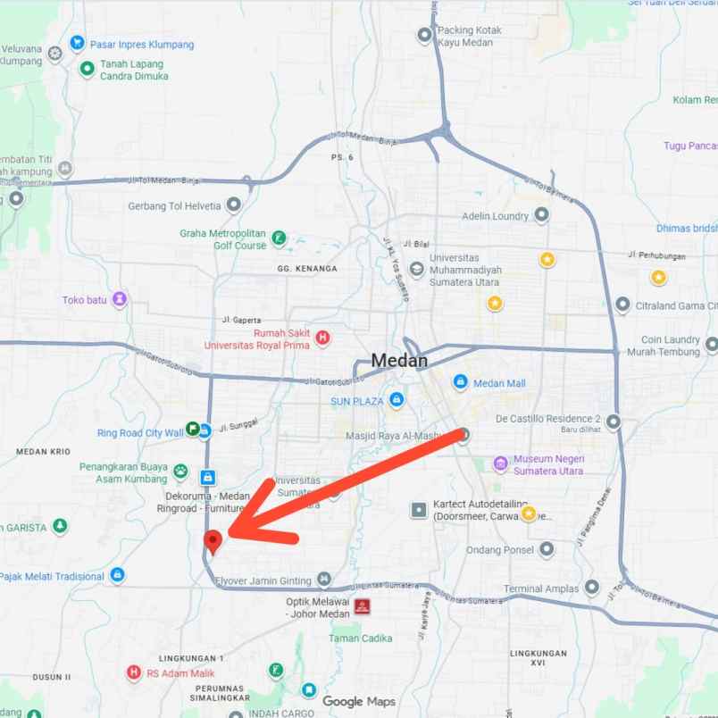 dijual tanah jalan setia budi pasar v