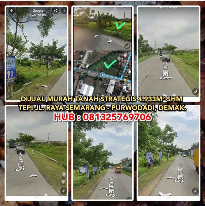 dijual tanah jl raya semarang purwodadi