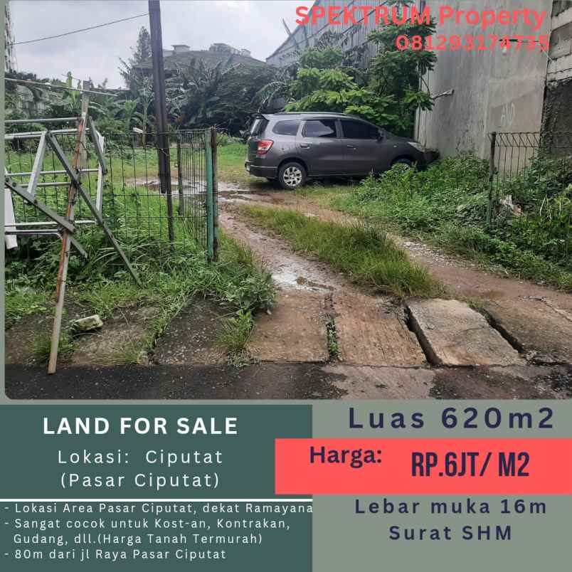 dijual tanah pasar ciputat