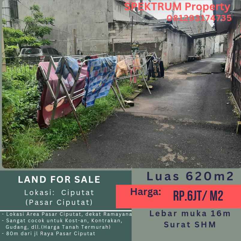 dijual tanah pasar ciputat