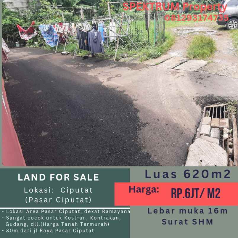 dijual tanah pasar ciputat